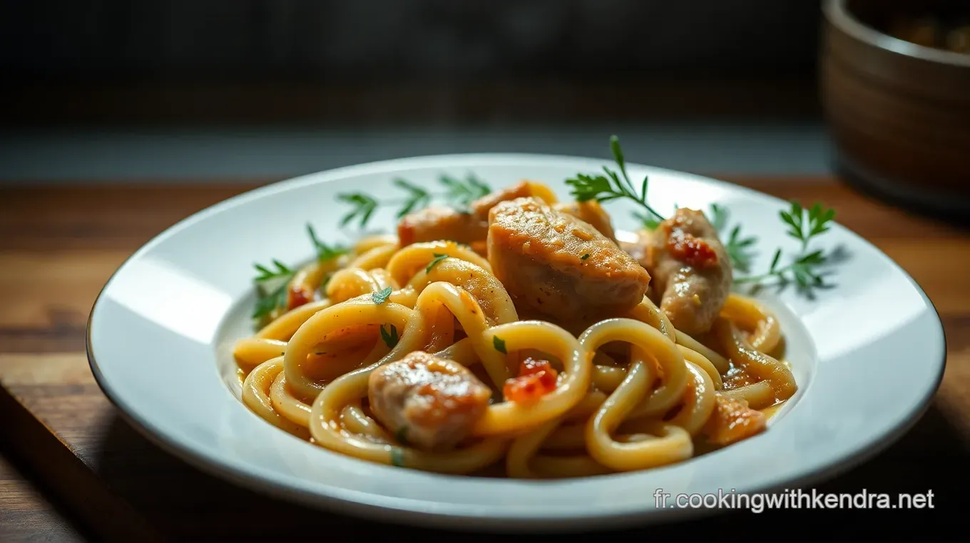 Recette de Nouilles Sautées au Poulet : Un Plat Rapide et Savoureux ! Nouilles Sautées au Poulet et Légumes Croquants