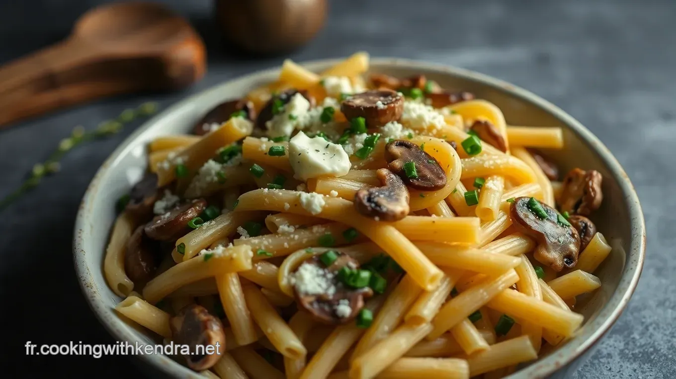 Pâtes Boursin Crémeuses aux Épinards et Champignons - Recette Facile Pâtes Boursin Crémeuses aux Épinards et Champignons