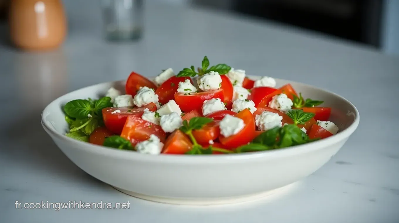 Salade Rafraîchissante de Concombre et Tomate à la Feta - Été Gourmand Salade Rafraîchissante de Concombre et Tomate à la Feta