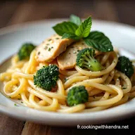 Recette P&acirc;tes Alfredo au Poulet et Brocoli Cr&eacute;meuses Simplissime