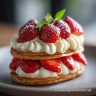 C&oelig;urs de p&acirc;te feuillet&eacute;e aux fraises Cr&egrave;me Diplomate Vanill&eacute;e facile
