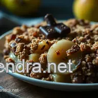 Cr&egrave;meux crumble poire chocolat : mon dessert r&eacute;confortant pr&eacute;f&eacute;r&eacute;
