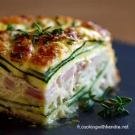 Flan de Courgettes au Jambon de Poulet Recette facile et ultral&eacute;g&egrave;re