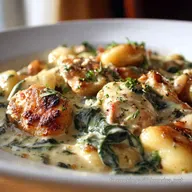Gnocchi &agrave; la sauce cr&eacute;meuse aux &eacute;pinards Recette express et r&eacute;confortante