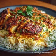 Gratin de poulet Tandoori au riz Cr&eacute;meux &eacute;pic&eacute; et facile &agrave; faire