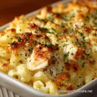 Macaroni au fromage au poulet Ranch Cr&eacute;meux &agrave; souhait et gratin&eacute;.