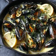 Moules &agrave; la cr&egrave;me dail et de citron cr&eacute;meuses Recette express en 30 min