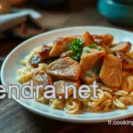 Recette Facile des Nouilles Saut&eacute;es au Poulet : Saveurs Authentiques et Simplicit&eacute;