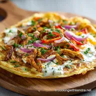 Omelette Gyros au Fromage de Brebis Faible en Glucides 25 min