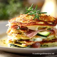 Pancakes fourr&eacute;s courgette ch&egrave;vre et jambon gratin&eacute;s Recette facile et ensoleill&eacute;e