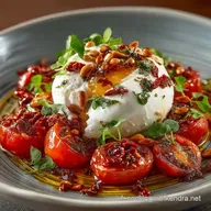 P&acirc;tes au Soleil Burrata Tomates Confit&eacute;es Pignons D&icirc;ner d&Eacute;t&eacute;