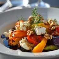 Salade de la R&eacute;colte dAutomne aux l&eacute;gumes r&ocirc;tis ch&egrave;vre et &eacute;rable