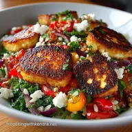 Salade de Kritharaki et Cro&ucirc;tons dHalloumi Fra&icirc;cheur Grecque et V&eacute;g&eacute;tarienne
