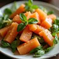 Salade de Melon Jambon de Dinde et Tomates Vinaigrette Basilic