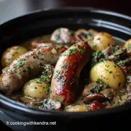 Saucisses Champignons et Pommes de Terre au Four Recette rustique et facile
