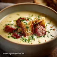 Soupe aux pommes de terre et saucisses Velout&eacute; r&eacute;confortant et cr&eacute;meux