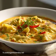 Soupe Tha&iuml;landaise aux Raviolis au Curry et Lait d Recette cr&eacute;meuse au Curry Rouge