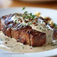 Steak de choufleur en sauce &agrave; la cr&egrave;me de poivre : Version Bistro