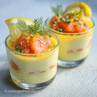 Petite verrine ap&eacute;ritive au citron et au saumon