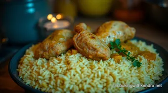 Découvrez le Poulet au Riz au Curry Épicé : Recette Réconfortante Facile recipe card