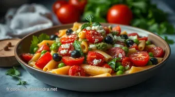 Salade de Pâtes au Pesto : Éveillez vos Papilles Méditerranéennes! recipe card
