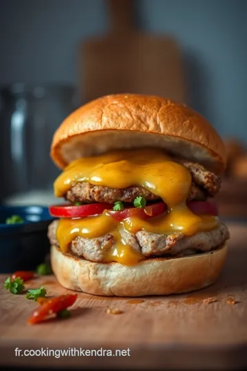 Burger de Poulet Gourmand avec Sauce à la Moutarde et au Miel presentation