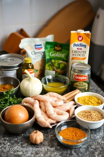 Crevettes au Cookeo à la Crème de Coco et Curry ingredients