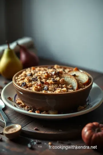 Crumble Doux aux Poires et Chocolat Noir presentation