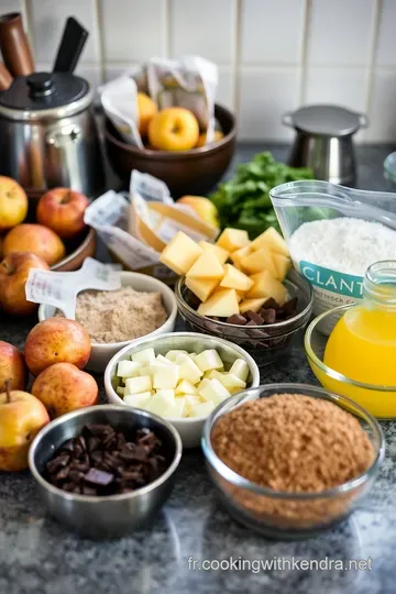 Crumble Poire Chocolat : Un mariage délicieux de douceur et de croquant ingredients