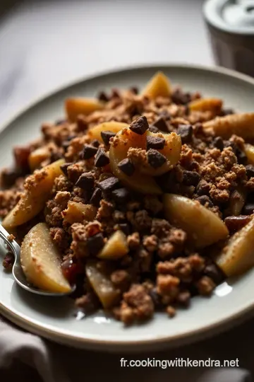 Crumble Poire Chocolat : Un mariage délicieux de douceur et de croquant presentation