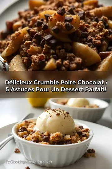 Délicieux crumble poire chocolat : 5 astuces pour un dessert parfait!