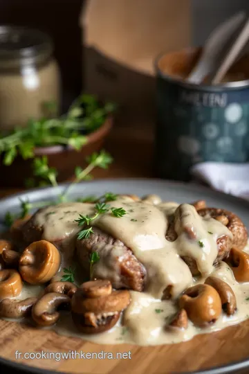 Filet de Mignon de Veau à la Crème et aux Champignons presentation