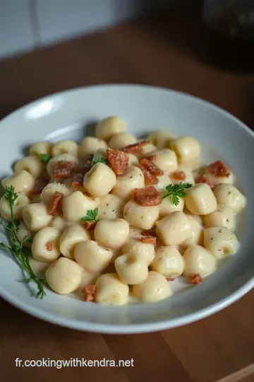 Gnocchi à la Carbonara presentation
