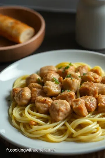 Nouilles Sautées au Poulet et Légumes Croquants presentation
