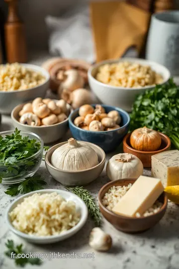 Orzotto crémeux aux champignons et aux herbes fraîches ingredients