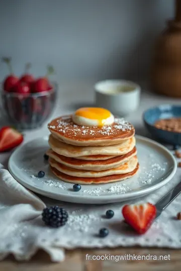 Pancakes moelleux aux flocons d' avoine saveur douce et rustique presentation