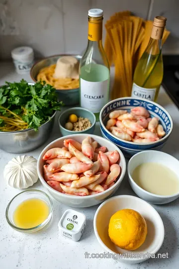 Pâtes aux Crevettes à l' Ail et au Beurre Citronné ingredients