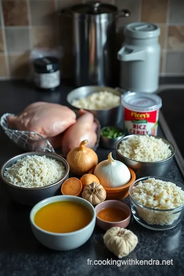 Poulet au Riz au Curry Épicé ingredients