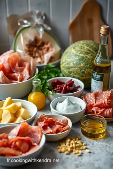 Recette de Jambon Cru et Melon: Présentation Élégante ingredients