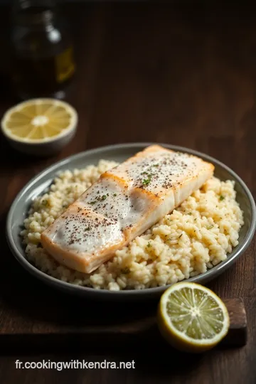 Saumon Parfumé sur Un Risotto Crémeux aux Agrumes presentation