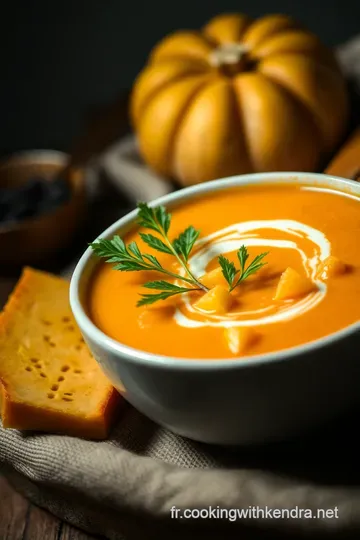 Soupe Veloutée de Potimarron et Châtaignes presentation