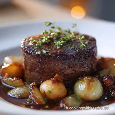 B&oelig;uf effiloch&eacute; fondant aux oignons et bouillon sav Fiche recette