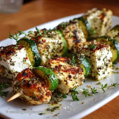 Recette Brochettes Feta Concombre LAp&eacute;ro Chic Grec Facile