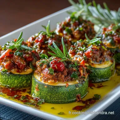 Recette Courgettes Farcies &agrave; la Viande Hach&eacute;e Traditionnelles au Four
