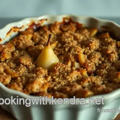Recette de Crumble aux Poires Caram&eacute;lis&eacute;es - Un D&eacute;lice &Eacute;l&eacute;gant &agrave; Partager