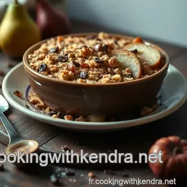 Crumble aux Poires Chocolat : Une Douceur de Saison &agrave; Partager Fiche recette