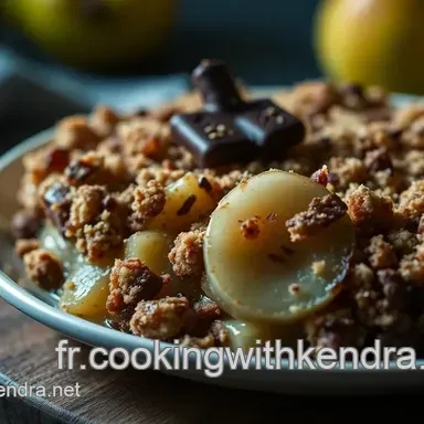 Cr&egrave;meux crumble poire chocolat : mon dessert r&eacute;confortant pr&eacute;f&eacute;r&eacute;