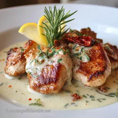 Filets de poulet sauce cr&egrave;me citronn&eacute;e &agrave; lail Recette bistrot en 30 min Fiche recette