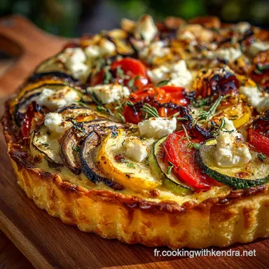 Gem&uuml;sekuchen vom Blech Tarte Proven&ccedil;ale aux l&eacute;gumes d&eacute;t&eacute; et Feta Fiche recette