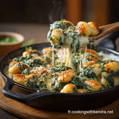 Gnocchi &agrave; la sauce cr&eacute;meuse aux &eacute;pinards Recette express et r&eacute;confortante Fiche recette